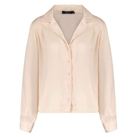 Chemise écrue unie coupe regular avec un col cubain - Image 3