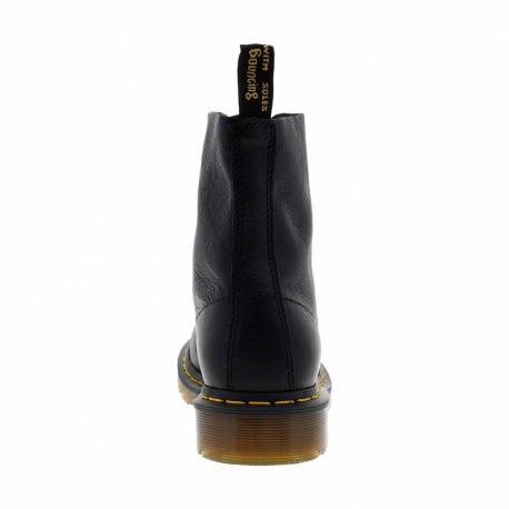 Boots en cuir noir à lacets ronds avec une languette d'aisance en tissu - Image 9