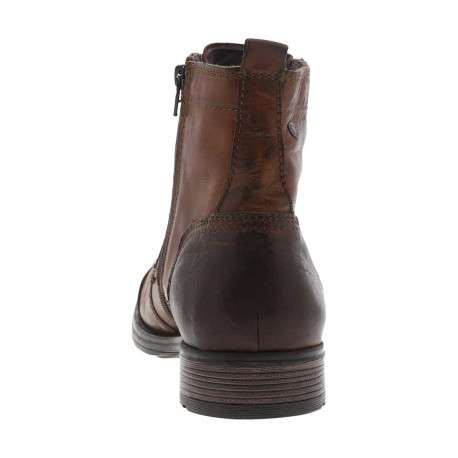Boots en cuir marron avec une fermeture zippée lacets ronds et languette d'aisance - Image 9