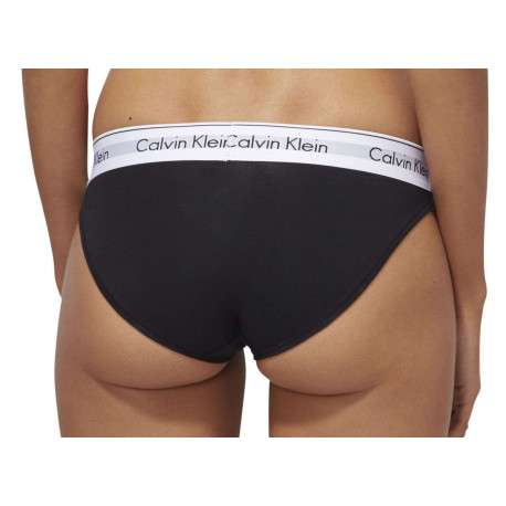 Slip noir en coton avec taille élastiquée blanche avec nom de la marque - Image 5