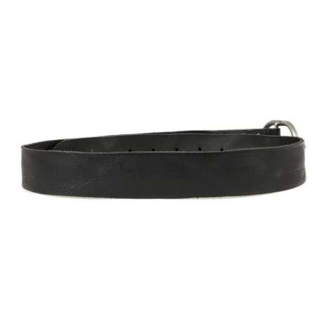 Ceinture noire en cuir avec boucle à ardillon ronde - Image 2