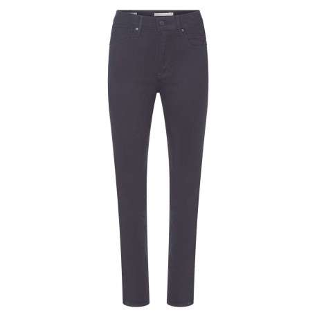 Jean noir en coton uni avec une coupe slim, passants pour ceinture et poches avant et arrière
