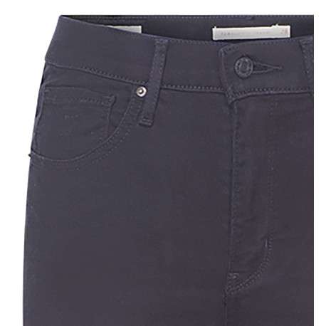 Jean noir en coton uni avec une coupe slim, passants pour ceinture et poches avant et arrière - Image 3