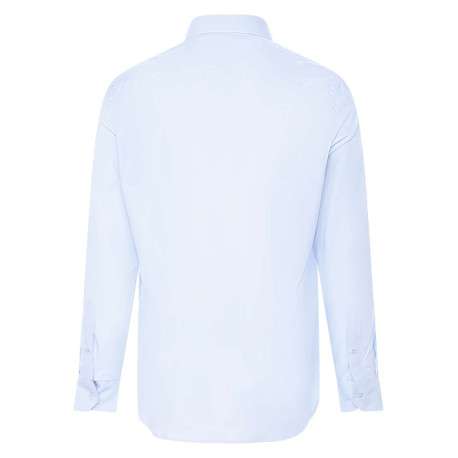 Chemise bleu unie coupe droite col français - Image 2