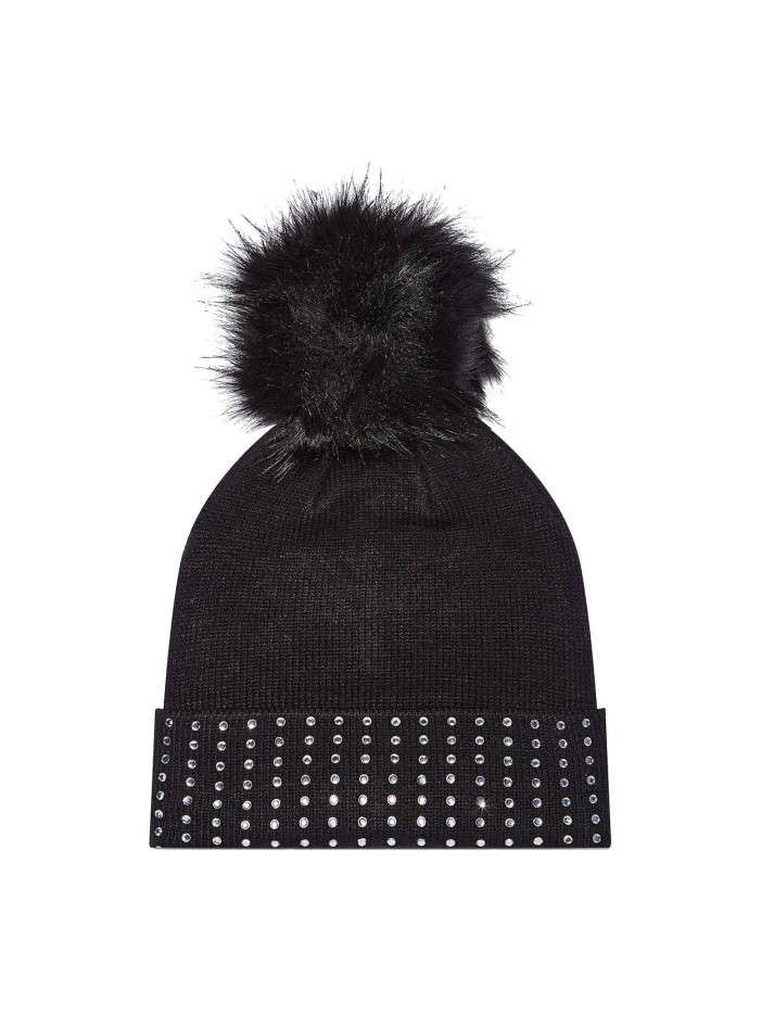 Bonnet noir à strass et à...