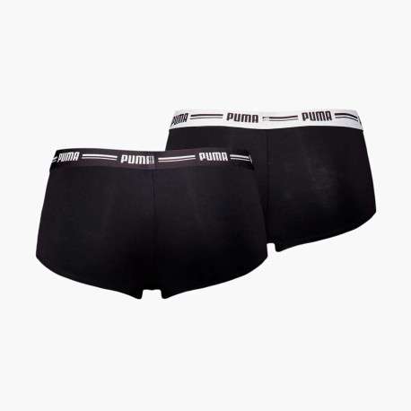 Lot de deux shorty noirs unis à bande élastiquée brodée à la taille - Image 2
