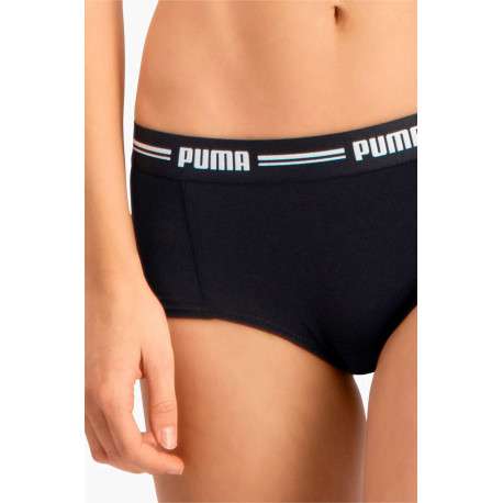 Lot de deux shorty noirs unis à bande élastiquée brodée à la taille - Image 3