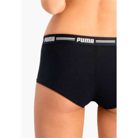Lot de deux shorty noirs unis à bande élastiquée brodée à la taille - Image 4
