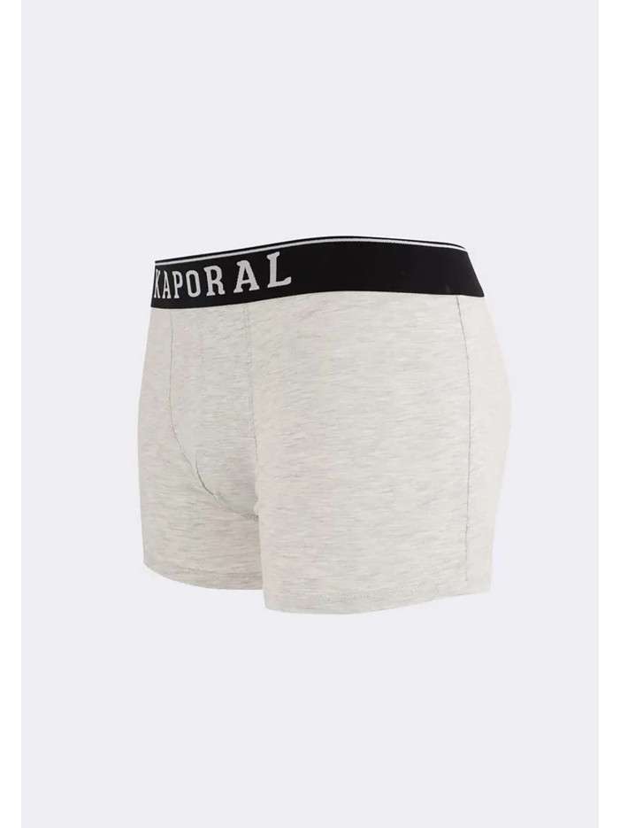 Lot de 3 Boxers multicolores en coton unis avec tailles élastiquées et marque - Image 3