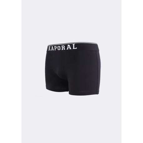 Lot de 3 Boxers multicolores en coton unis avec tailles élastiquées et marque - Image 4