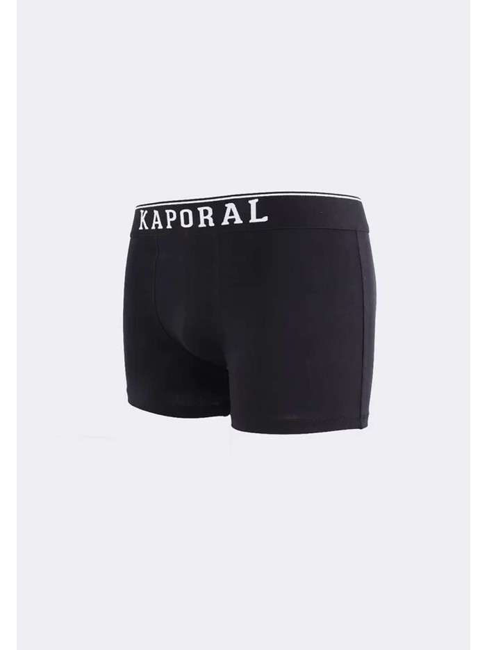 Lot de 3 Boxers multicolores en coton unis avec tailles élastiquées et marque - Image 4