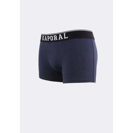 Lot de 3 Boxers multicolores en coton unis avec tailles élastiquées et marque - Image 5