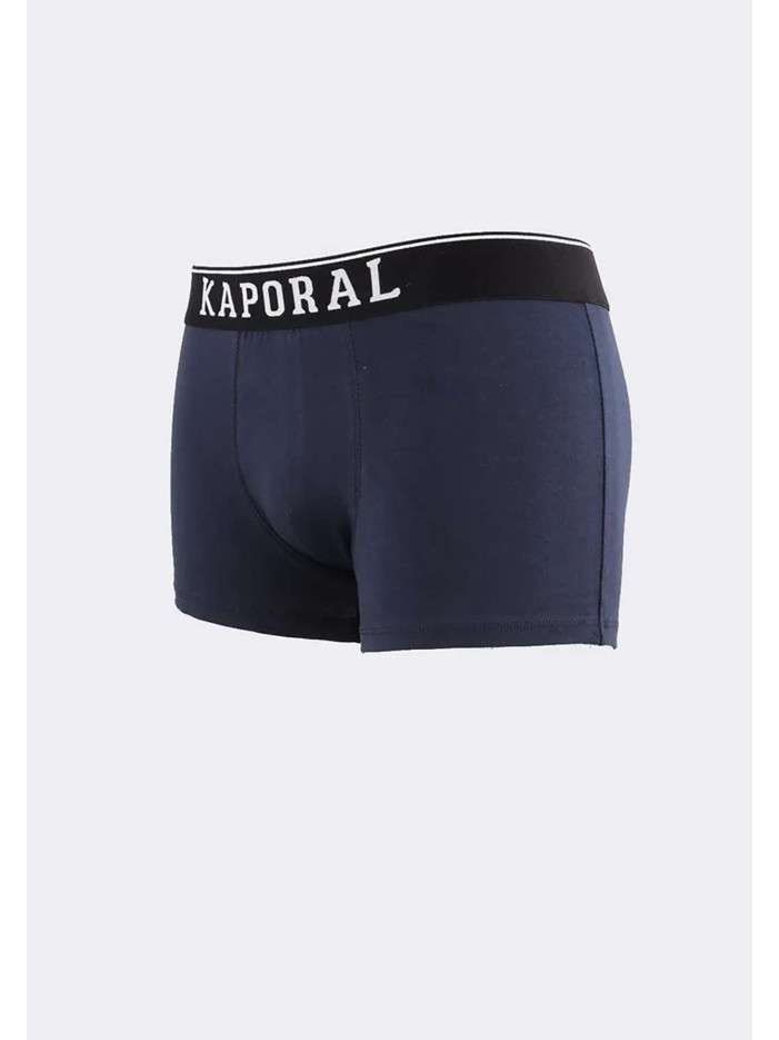 Lot de 3 Boxers multicolores en coton unis avec tailles élastiquées et marque - Image 5