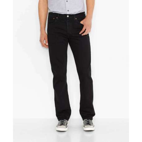 Jean 501 noir en coton avec une coupe regular et des passants - Image 3