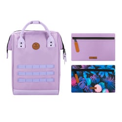 Sac à dos lilas uni avec une fermeture zippée et à hanses ajustables