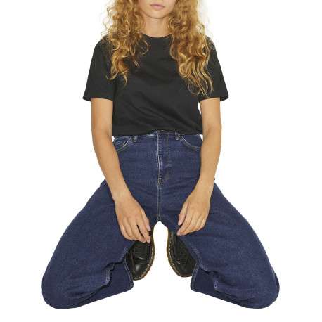 Jean Tokyo Wide bleu en coton uni avec une coupe droite - Image 10