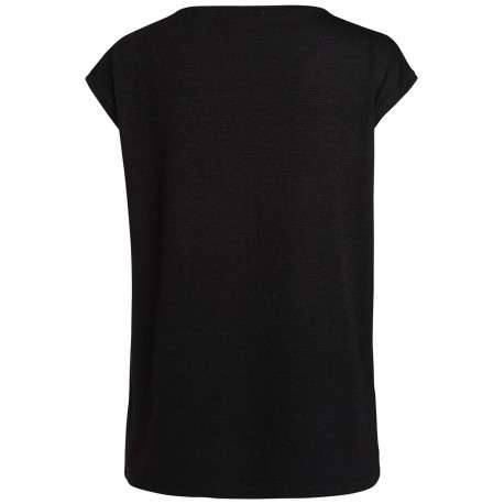T-shirt noir uni avec une coupe droite et des manches courtes - Image 2