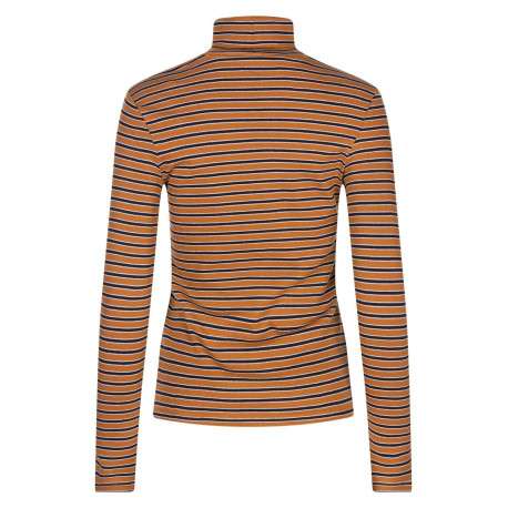 T-shirt à manches longues camel en coton col roulé - Image 2