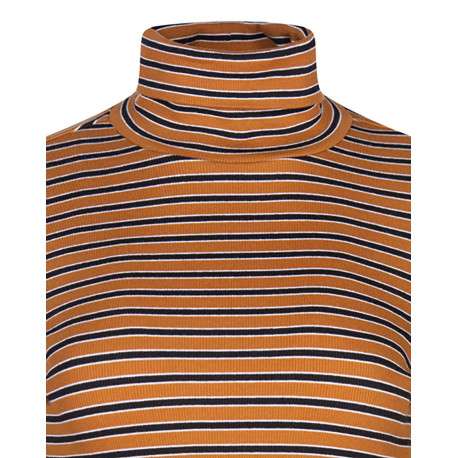 T-shirt à manches longues camel en coton col roulé - Image 3