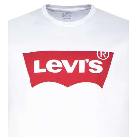 T-shirt Batwing blanc en coton uni coupe régular avec un col rond - Image 3
