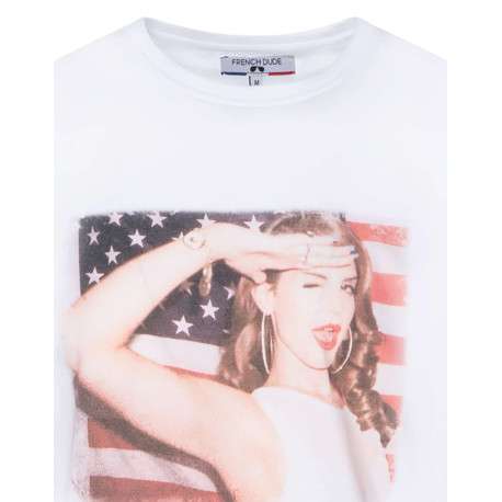 T-shirt blanc YES SIIIR en coton biologique à col rond - Image 3