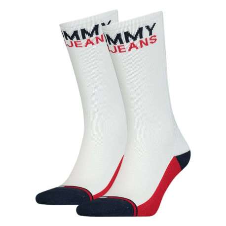 Lot de 2 paires de chaussettes hautes blanches en coton - Image 2