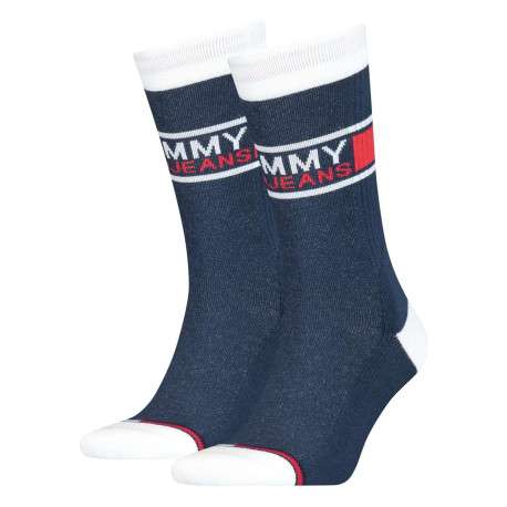 Lot de 2 paires de chaussettes hautes marines en coton - Image 2
