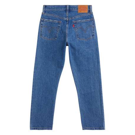 Jean 501® Crop bleu en coton uni avec une coupe régular - Image 3