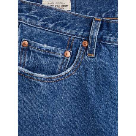 Jean 501® Crop bleu en coton uni avec une coupe régular - Image 7