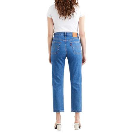 Jean 501® Crop bleu en coton uni avec une coupe régular - Image 8