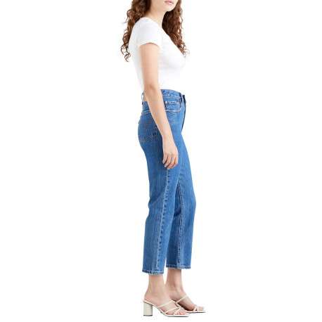 Jean 501® Crop bleu en coton uni avec une coupe régular - Image 12
