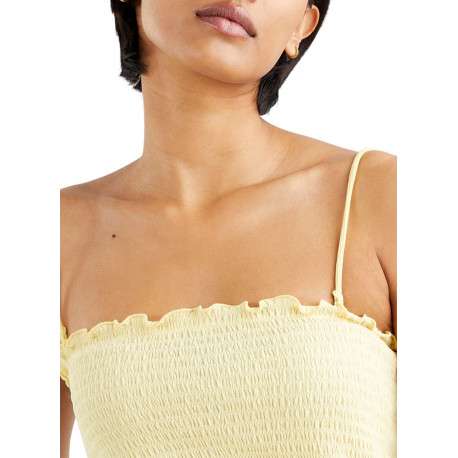 Top jaune uni avec une coupe droite et bretelles - Image 6