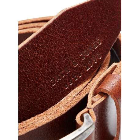 Ceinture Paul en cuir marron unie avec boucle carrée en métal - Image 8