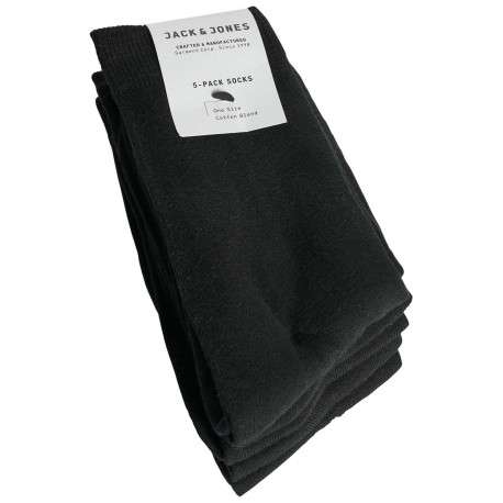 Lot de 5 paires de chaussettes hautes noires unies - Image 2