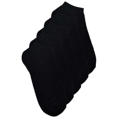 Lot de 5 paires de chaussettes noires unies basses identiques - Image 2