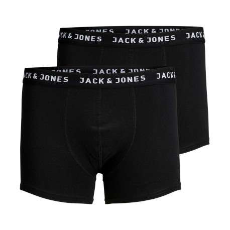 Lot de 2 Boxers noirs en coton unis avec taille élastiquée et marque brodée - Image 3