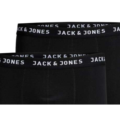 Lot de 2 Boxers noirs en coton unis avec taille élastiquée et marque brodée - Image 4