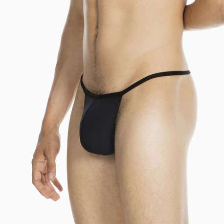 String Plume anthracite uni avec ceinture élastiquée - Image 2