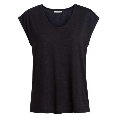 T-shirt noir uni avec une coupe droite et des manches courtes