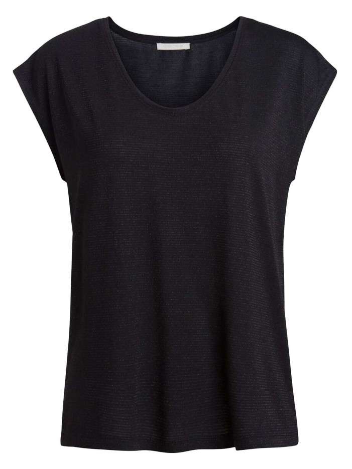 T-shirt noir uni avec une...