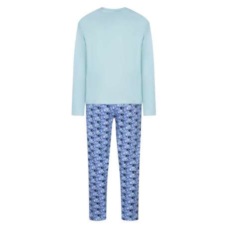 Pyjama bleu à motifs en coton - Image 2