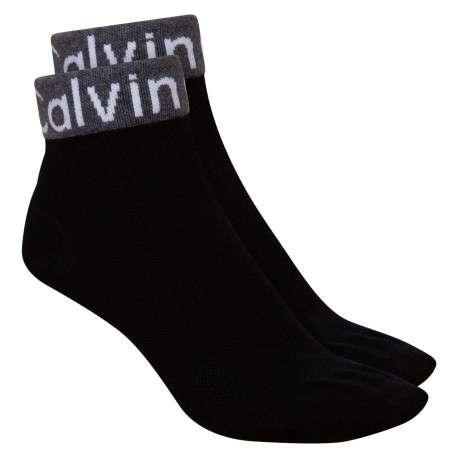 Lot de 2 paires de chaussettes basses noires unies avec une coupe quarter - Image 3