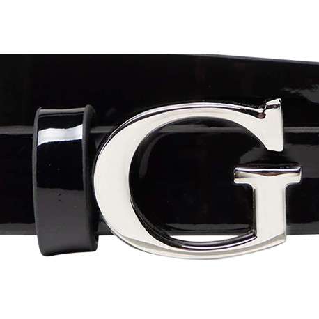 Ceinture vernie noire unie - Image 3