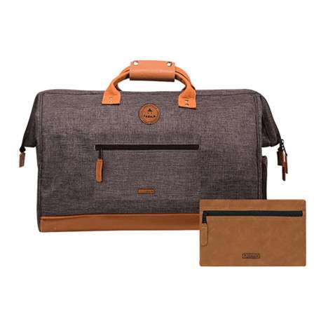 Sac anthracite uni zippé avec une fermeture zippée et logo iconique de la marque