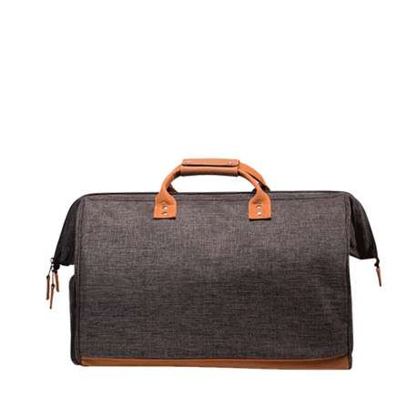Sac anthracite uni zippé avec une fermeture zippée et logo iconique de la marque - Image 2