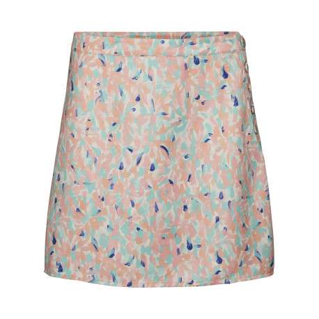Jupe courte beige fantaisie avec une coupe slim et des boutons pour la fermeture