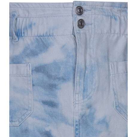 Jupe bleached effet Tye and dye en coton à coupe évasée - Image 3
