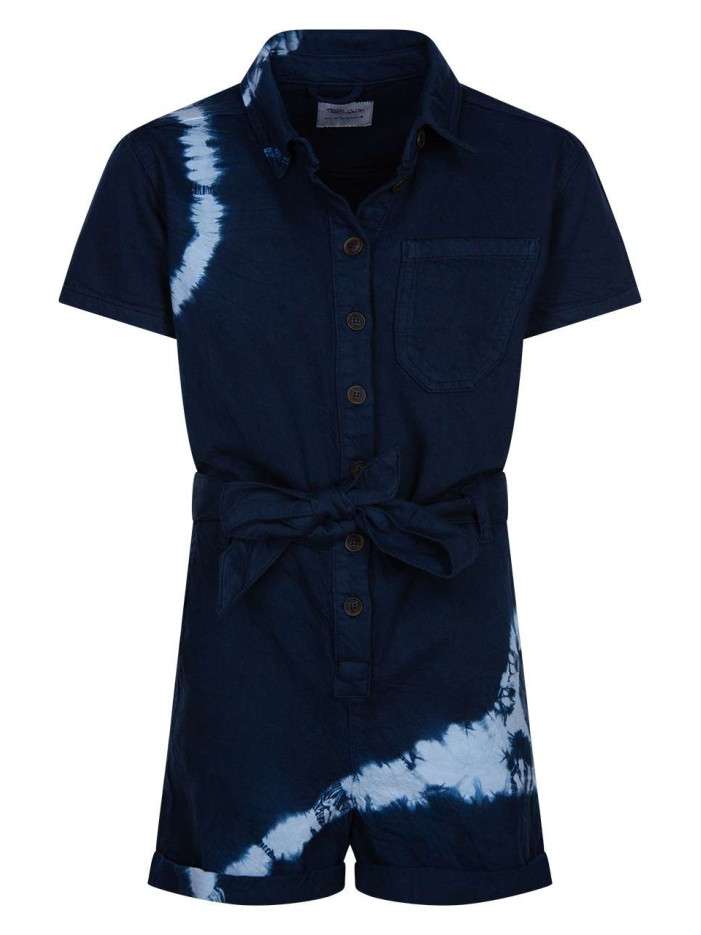 Combishort indigo effet tie...