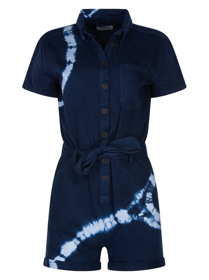 Combishort indigo effet tie...