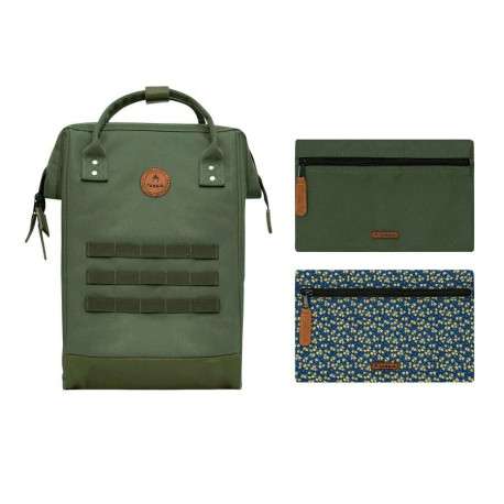Sac à dos kaki Seoul avec logo de la marque et poches interchangeables - Image 2